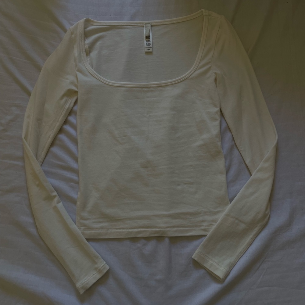 Skims scoop necked white tee